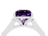 White gold Princess Cut Cut Channel Set Solitaire Engagement Ring with Four-Prong Setting_4
