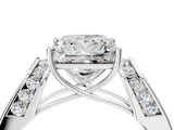 White gold Princess Cut Cut Diamond Channel Set Solitaire Ring with Four-Prong Setting_291