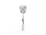 White gold Princess Cut Cut Diamond Cluster Ring with Solitaire Band and Four-Prong Setting_9