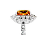 White gold Princess Cut Cut Diamond Floral Halo Pave Band with Prong Setting_5
