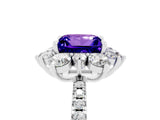 White gold Princess Cut Cut Diamond Floral Halo Pave Band with Prong Setting_5