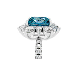 White gold Princess Cut Cut Diamond Floral Halo Pave Band with Prong Setting_5