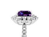 White gold Princess Cut Cut Diamond Floral Halo Pave Band with Prong Setting_5