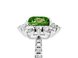 White gold Princess Cut Cut Diamond Floral Halo Pave Band with Prong Setting_5