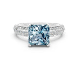 White gold Princess Cut Cut Diamond Milgrain Marquise Band with Prong Setting