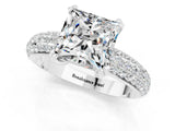 White gold Princess Cut Cut Diamond Milgrain Marquise Band with Prong Setting_1