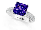 White gold Princess Cut Cut Diamond Milgrain Marquise Band with Prong Setting_1