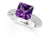 White gold Princess Cut Cut Diamond Milgrain Marquise Band with Prong Setting_1