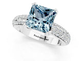 White gold Princess Cut Cut Diamond Milgrain Marquise Band with Prong Setting_1