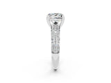 White gold Princess Cut Cut Diamond Milgrain Marquise Band with Prong Setting_2