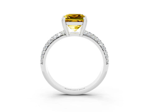 White gold Princess Cut Cut Diamond Milgrain Marquise Band with Prong Setting_3