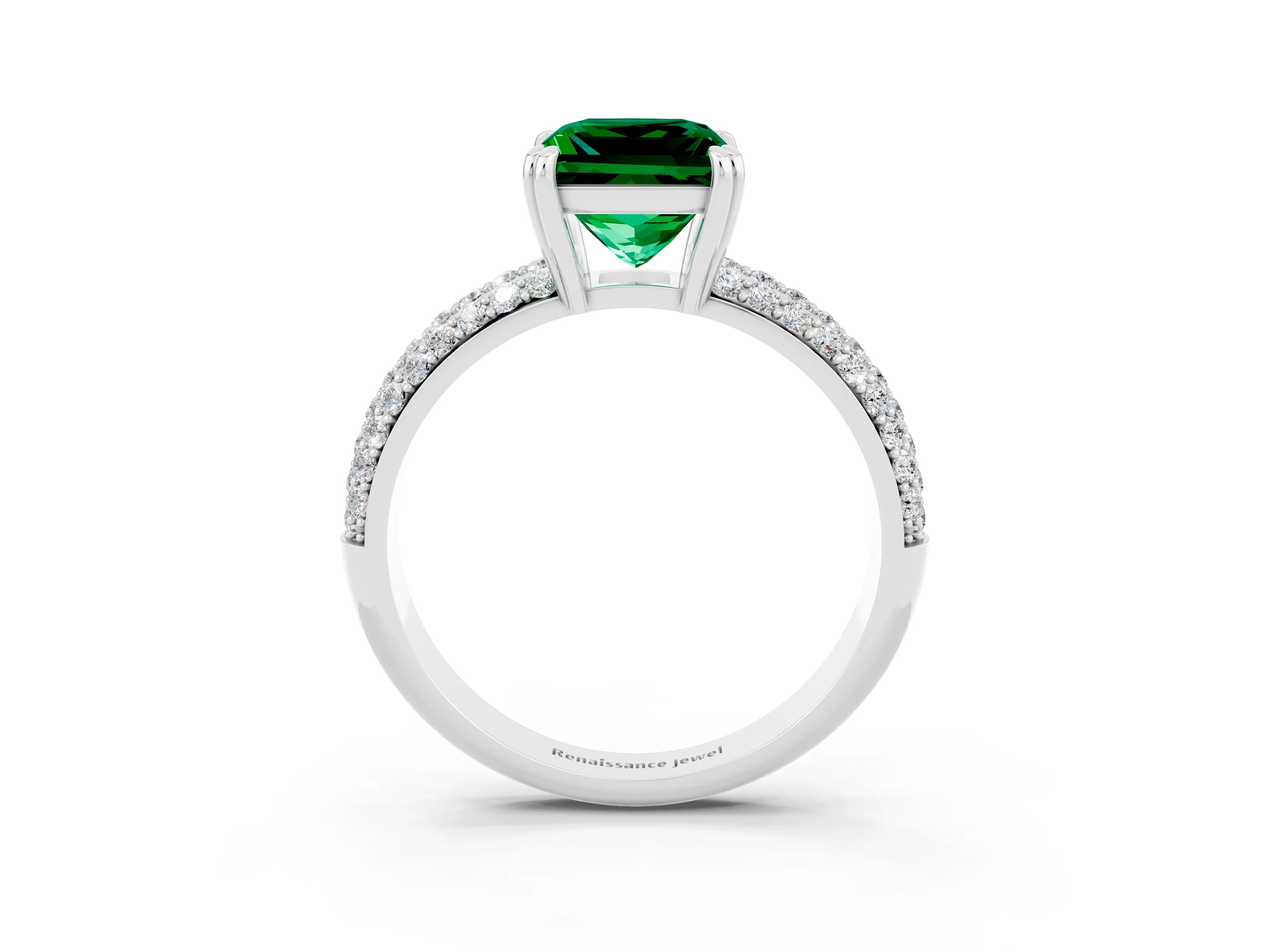 White gold Princess Cut Cut Diamond Milgrain Marquise Band with Prong Setting_3