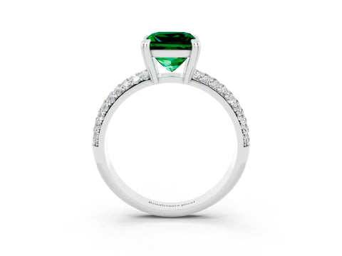White gold Princess Cut Cut Diamond Milgrain Marquise Band with Prong Setting_3