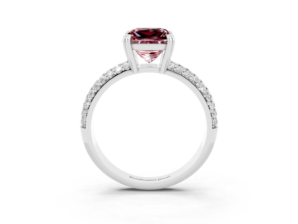 White gold Princess Cut Cut Diamond Milgrain Marquise Band with Prong Setting