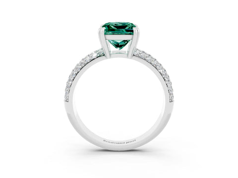 White gold Princess Cut Cut Diamond Milgrain Marquise Band with Prong Setting_3