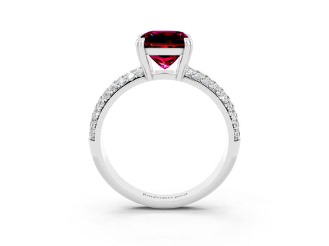 White gold Princess Cut Cut Diamond Milgrain Marquise Band with Prong Setting_3