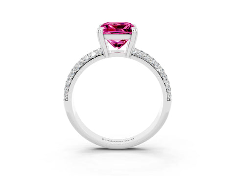 White gold Princess Cut Cut Diamond Milgrain Marquise Band with Prong Setting_3