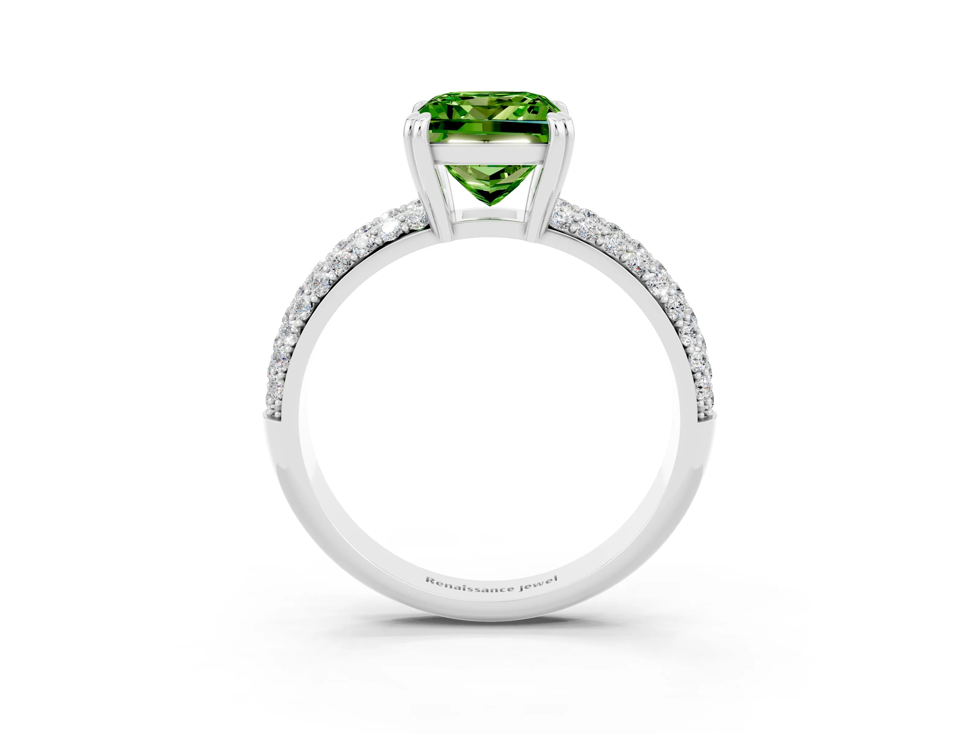 White gold Princess Cut Cut Diamond Milgrain Marquise Band with Prong Setting_3