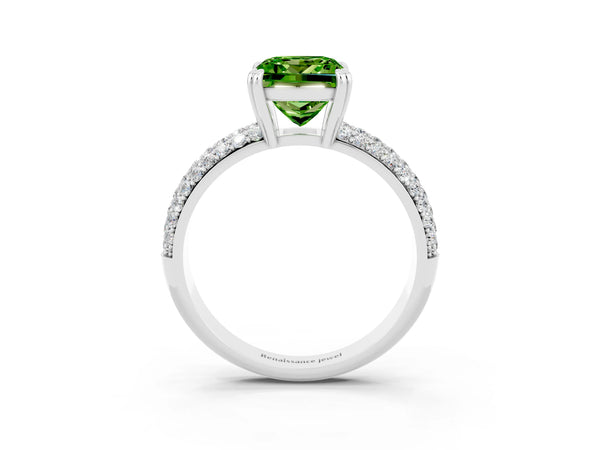 Platinum Princess Cut Cut Diamond Milgrain Marquise Band with Prong Setting
