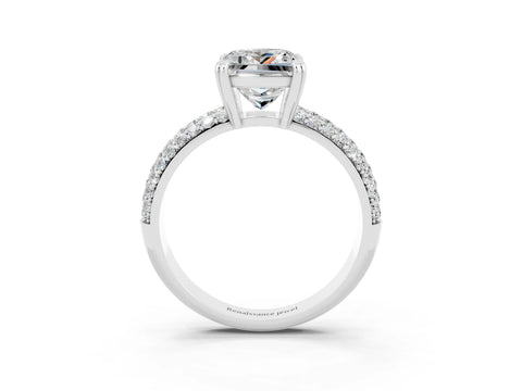 White gold Princess Cut Cut Diamond Milgrain Marquise Band with Prong Setting_3