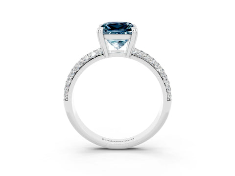 White gold Princess Cut Cut Diamond Milgrain Marquise Band with Prong Setting_3