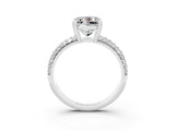 White gold Princess Cut Cut Diamond Milgrain Marquise Band with Prong Setting_3