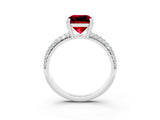 White gold Princess Cut Cut Diamond Milgrain Marquise Band with Prong Setting_3