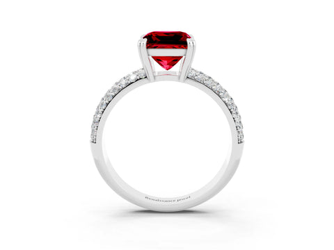 White gold Princess Cut Cut Diamond Milgrain Marquise Band with Prong Setting_3
