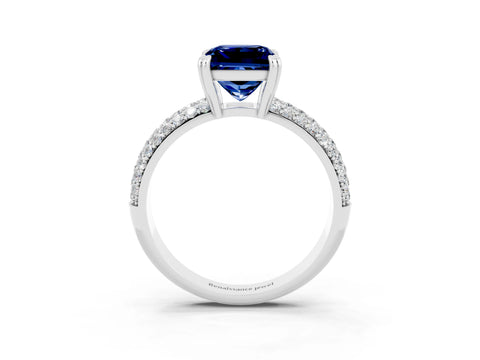White gold Princess Cut Cut Diamond Milgrain Marquise Band with Prong Setting_3