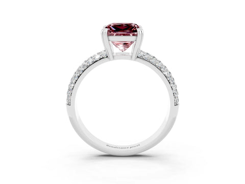 White gold Princess Cut Cut Diamond Milgrain Marquise Band with Prong Setting_3