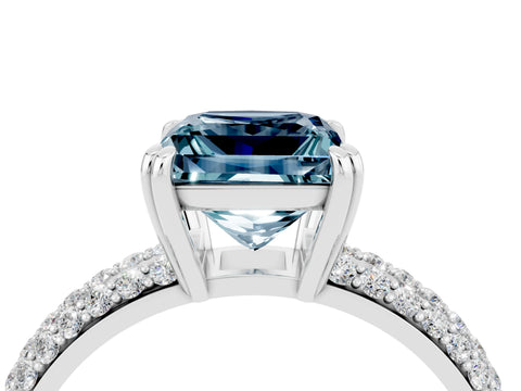 White gold Princess Cut Cut Diamond Milgrain Marquise Band with Prong Setting_4