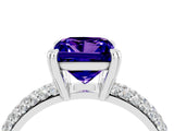 White gold Princess Cut Cut Diamond Milgrain Marquise Band with Prong Setting_4