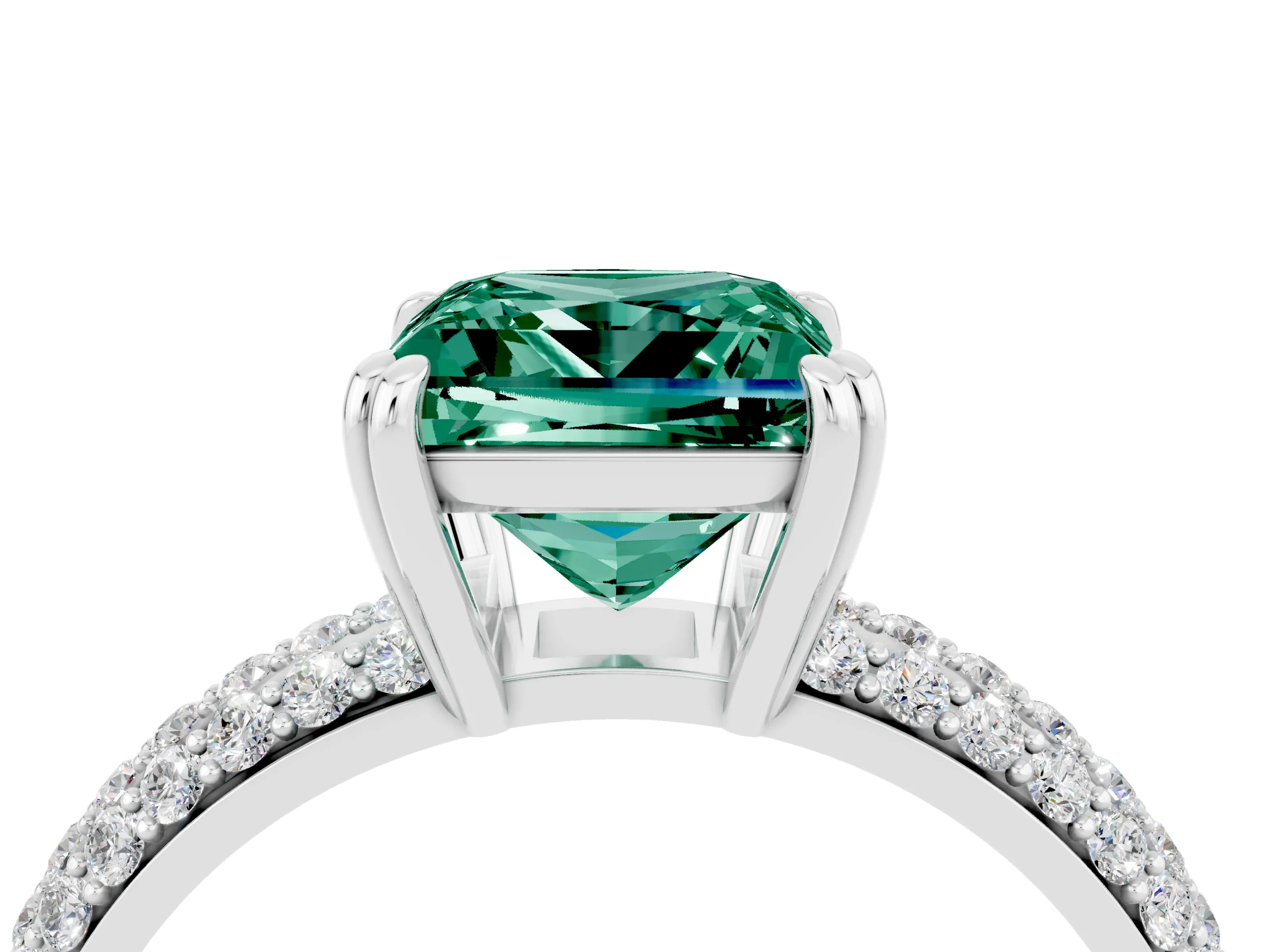 White gold Princess Cut Cut Diamond Milgrain Marquise Band with Prong Setting_4