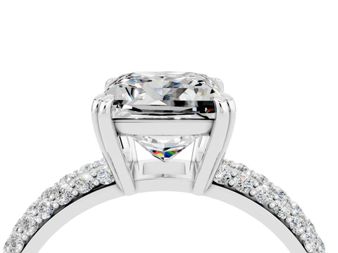 White gold Princess Cut Cut Diamond Milgrain Marquise Band with Prong Setting_4