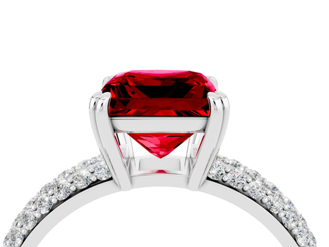 White gold Princess Cut Cut Diamond Milgrain Marquise Band with Prong Setting_4