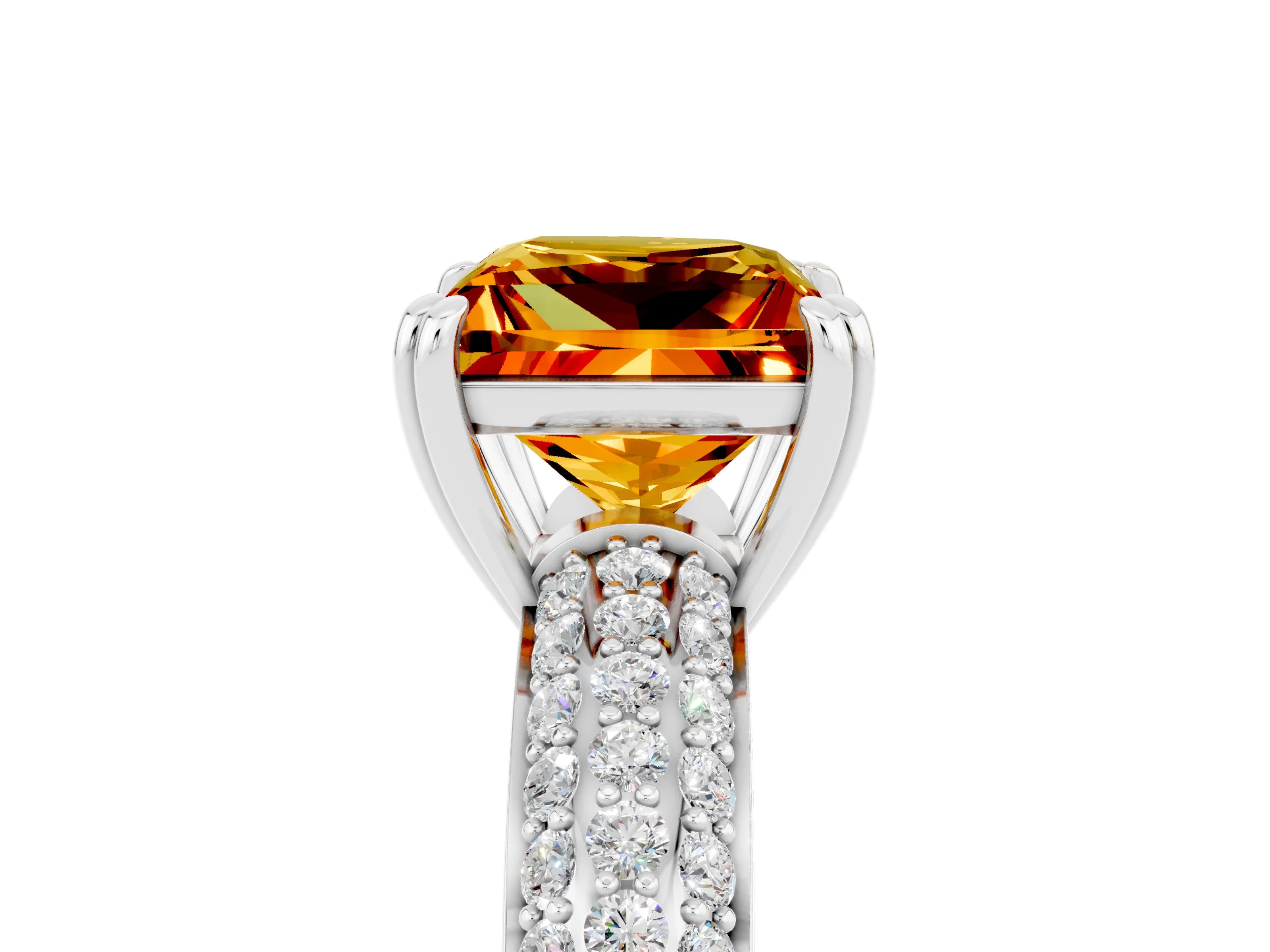 White gold Princess Cut Cut Diamond Milgrain Marquise Band with Prong Setting_5