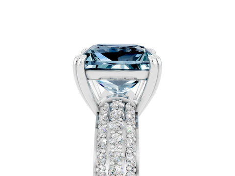 White gold Princess Cut Cut Diamond Milgrain Marquise Band with Prong Setting_5