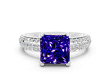 White gold Princess Cut Cut Diamond Milgrain Marquise Band with Prong Setting
