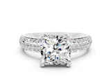 White gold Princess Cut Cut Diamond Milgrain Marquise Band with Prong Setting