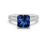 White gold Princess Cut Cut Diamond Milgrain Marquise Band with Prong Setting