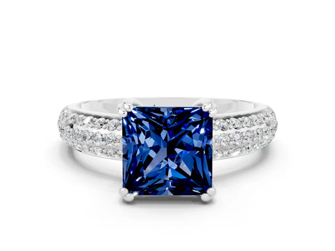 White gold Princess Cut Cut Diamond Milgrain Marquise Band with Prong Setting