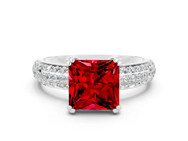 Platinum Princess Cut Cut Diamond Milgrain Marquise Band with Prong Setting
