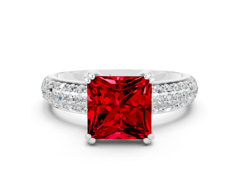 White gold Princess Cut Cut Diamond Milgrain Marquise Band with Prong Setting