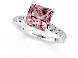 White gold Princess Cut Cut Diamond Pavé Band with Four-Prong Setting_1