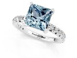 White gold Princess Cut Cut Diamond Pavé Band with Four-Prong Setting_1