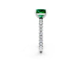 White gold Princess Cut Cut Diamond Pavé Band with Four-Prong Setting_2