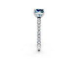 White gold Princess Cut Cut Diamond Pavé Band with Four-Prong Setting_2