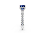 White gold Princess Cut Cut Diamond Pavé Band with Four-Prong Setting_2