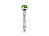 White gold Princess Cut Cut Diamond Pavé Band with Four-Prong Setting_2