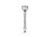 White gold Princess Cut Cut Diamond Pavé Band with Four-Prong Setting_2
